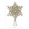 Hello Honey® 13" Champagne Plastic & Metal Snowflake Tree Topper with Glitter